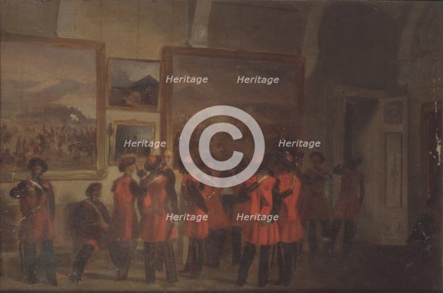 Tsar's bodyguard of Cossacks in the Winter palace. Artist: Sverchkov, Vladimir Dmitrievich (1820-1888)