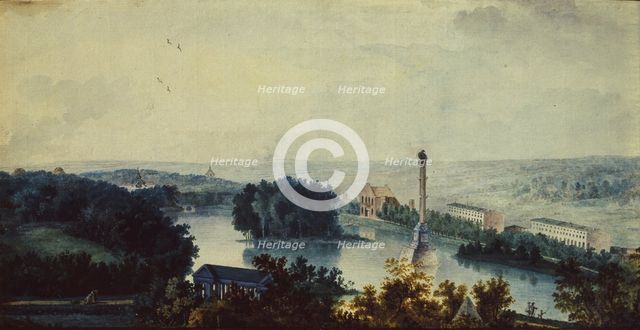 Tsarskoye Selo. The Chesme Column, 1780s. Artist: Traverse, Jean Balthazard, de la (2 half of 18th cen.)