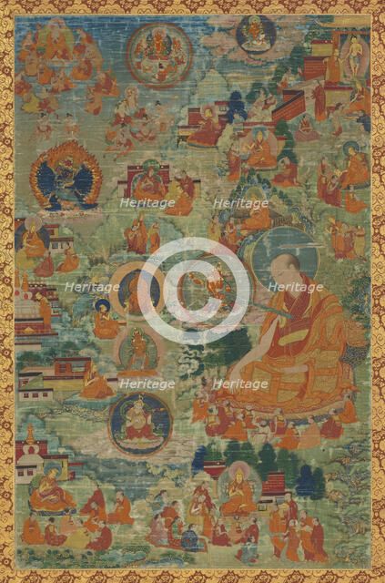 Tsong-kha-pa and scenes from his life, 18th century?. Creator: Unknown.