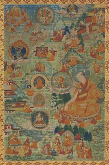 Tsong-kha-pa and scenes from his life, 18th century?. Creator: Unknown