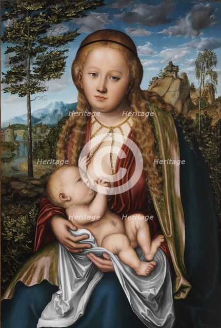 Tthe Virgin suckling the Child. Artist: Cranach, Lucas, the Elder (1472-1553)