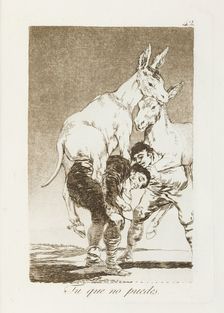Tu que no puedes.; Los Caprichos, pl.42, 1799. Creator: Francisco Goya