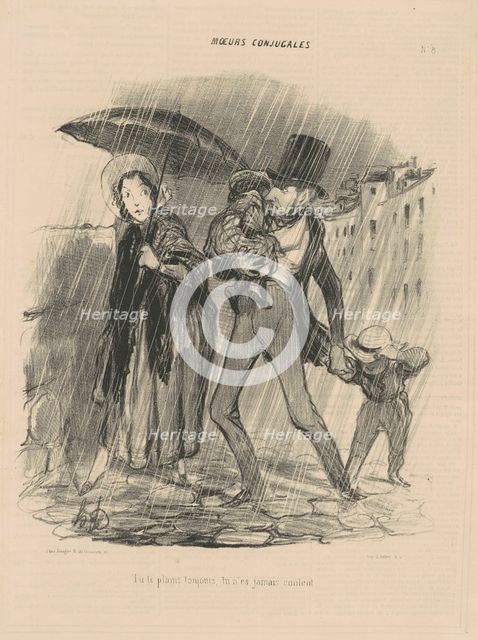Tu te plains toujours, tu n'es jamais content, October 22, 1839. Creator: Honore Daumier.