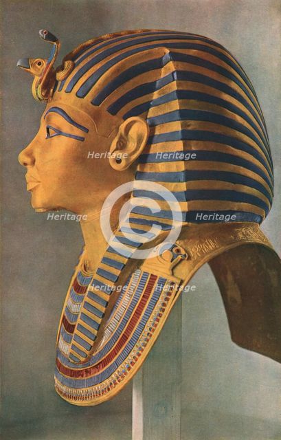 Tutankhamen's Death Mask, 1323 BC, (c1910-1935). Artist: Unknown.