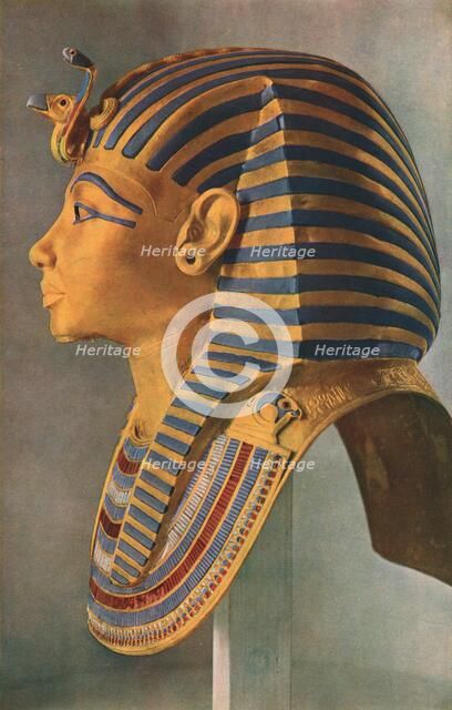 Tutankhamen's Death Mask, 1323 BC, (c1910-1935). Artist: Unknown.
