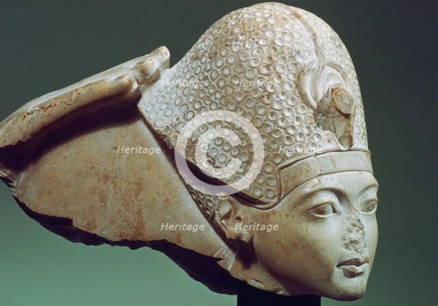 Tutankhamun wearing the Blue Crown, 14th century BC. Artist: Unknown