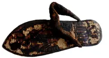Tutankhamun’s sandal decorated with bound prisoners and sema-tawy symbols, 14th cen. BC. Artist: Ancient Egypt
