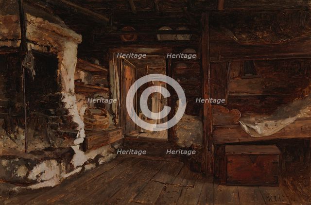 Tuvan interior from aland, 1871. Creator: Karl Emanuel Jansson.