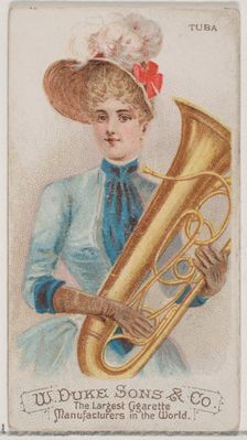 Tuba, from the Musical Instruments series (N82) for Duke brand cigarettes, 1888., 1888. Creator: Schumacher & Ettlinger