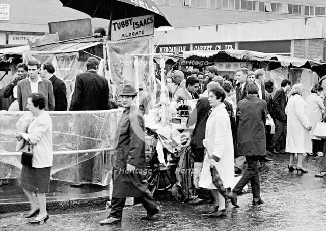 Tubby Isaacs' stall, Middlesex Street, Aldgate, London, (1960s?). Creator: Unknown.