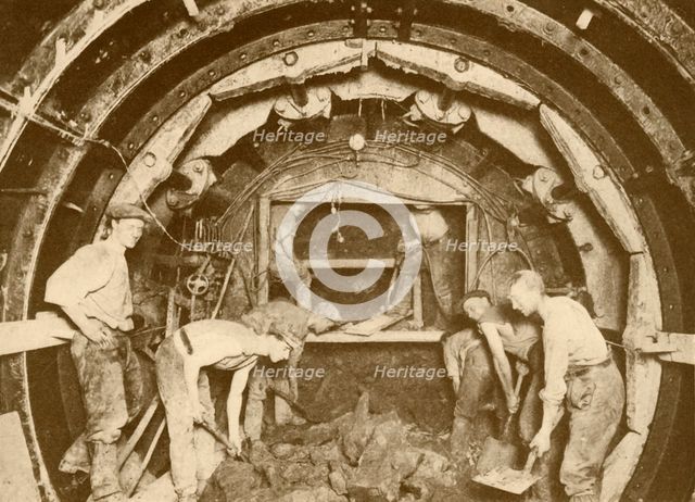 'Tube Tunnel Excavation By Means of Greathead Boring Shield', c1930. Creator: Unknown.