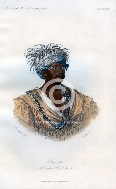 'Tuch-ee, A Cherokee War Chief', 1848.Artist: Harris