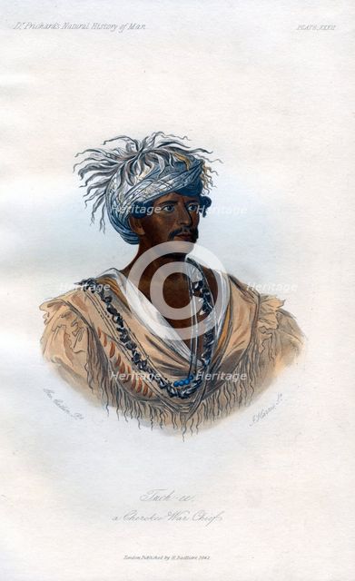 'Tuch-ee, A Cherokee War Chief', 1848.Artist: Harris