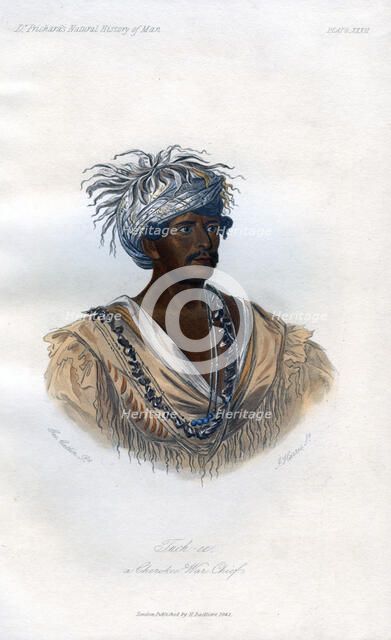 'Tuch-ee, A Cherokee War Chief', 1848.Artist: Harris