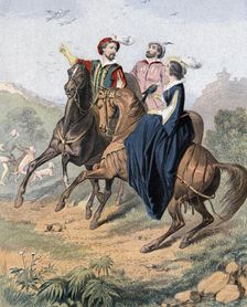 Tudor falconry, mid 19th century