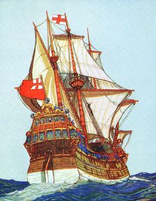 Tudor ship of the type used by privateers and explorers, 15th-16th century
