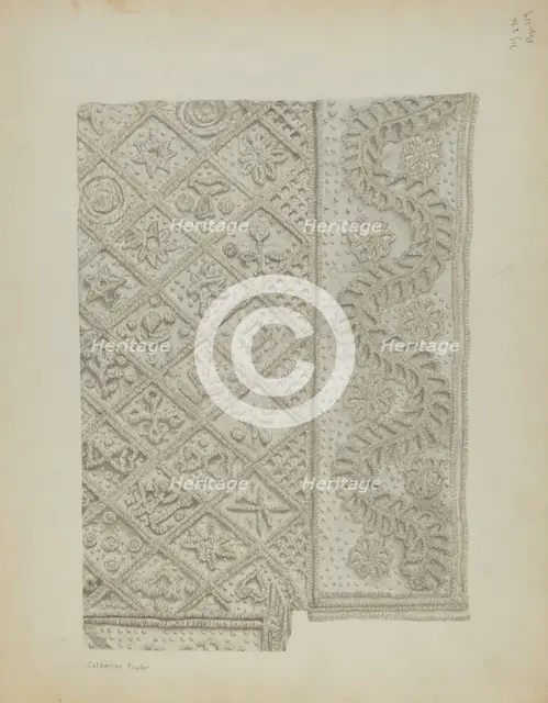 Tufted Candlewick Bedspread, c. 1939. Creator: Catherine Fowler.