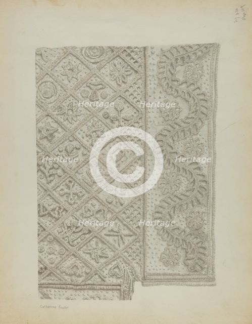 Tufted Candlewick Bedspread, c. 1939. Creator: Catherine Fowler.