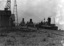 Tug boats tied to dock, Duluth, Minnesota, 1903. Creator: Frances Benjamin Johnston