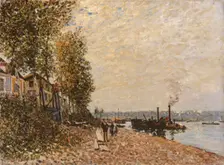 Tugboat, the Loing at Saint-Mammes, c1883. Creator: Alfred Sisley