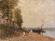 Tugboat, the Loing at Saint-Mammes, c1883. Creator: Alfred Sisley
