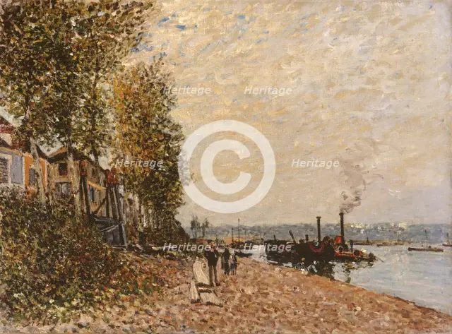 Tugboat, the Loing at Saint-Mammes, c1883. Creator: Alfred Sisley.