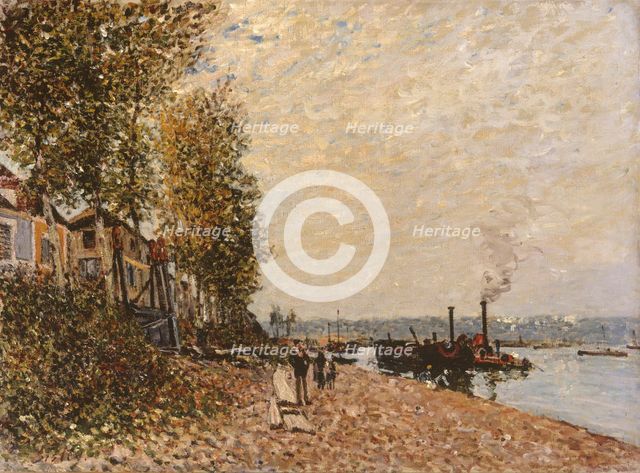 Tugboat, the Loing at Saint-Mammes, c1883. Creator: Alfred Sisley.