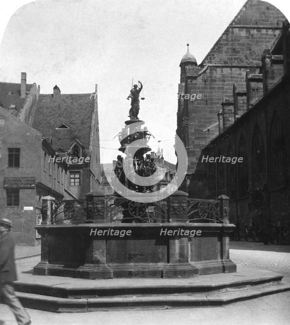 Tugendbrunnen, Nuremberg, Bavaria, Germany, c1900. Artist: Wurthle & Sons