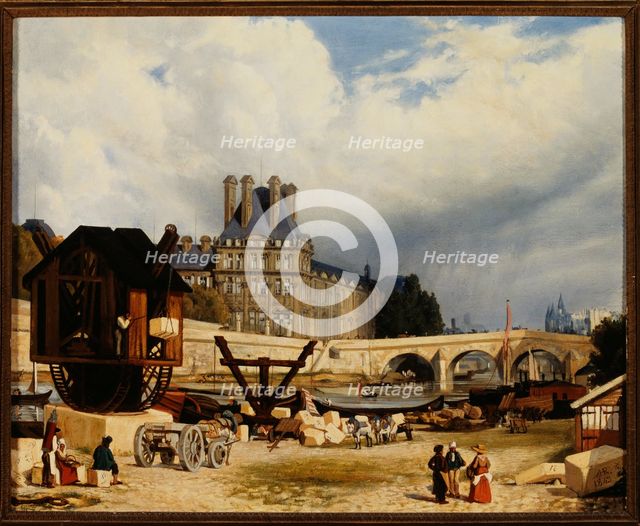 Tuileries and the Pont Royal, in 1843. Creator: Unknown.