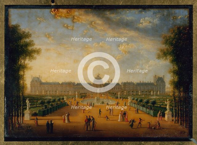 Tuileries Palace, seen from the gardens, current 1st arrondissement
, 1818. Creator: Jean Francois Lebelle.