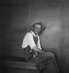 Tulare County, at Farm Security Administration (FSA) camp at Farmersville, California, 1939. Creator: Dorothea Lange