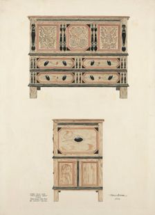 Tulip and Sunflower Chest, 1936. Creator: Harold Merriam