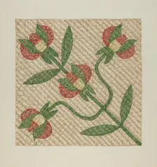 Tulip Pattern Quilt, 1935/1942. Creator: Fred Hassebrock
