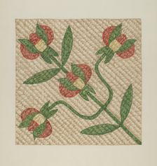 Tulip Pattern Quilt, 1935/1942. Creator: Fred Hassebrock