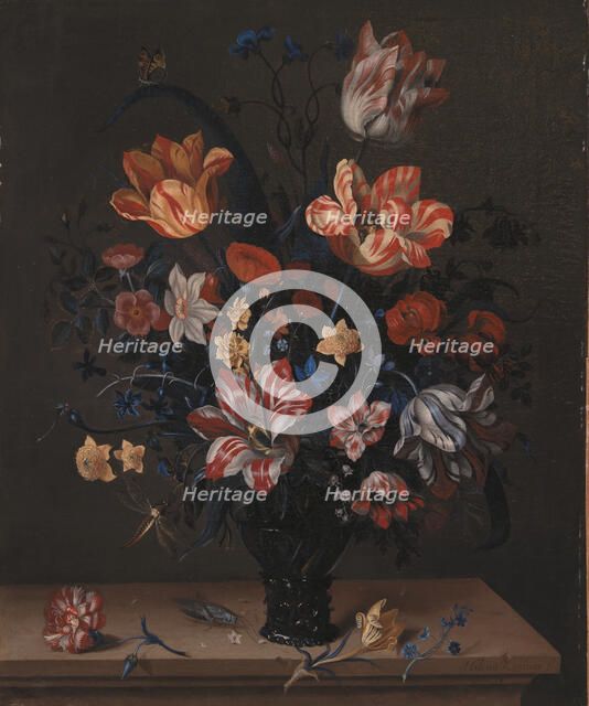 Tulips and Other Flowers in a Rummer, 1663. Creator: Helena Roouers.