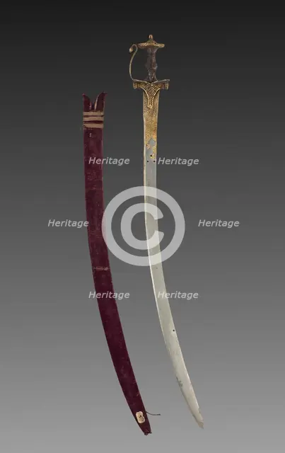 Tulwar sword, 1700s. Creator: Unknown.