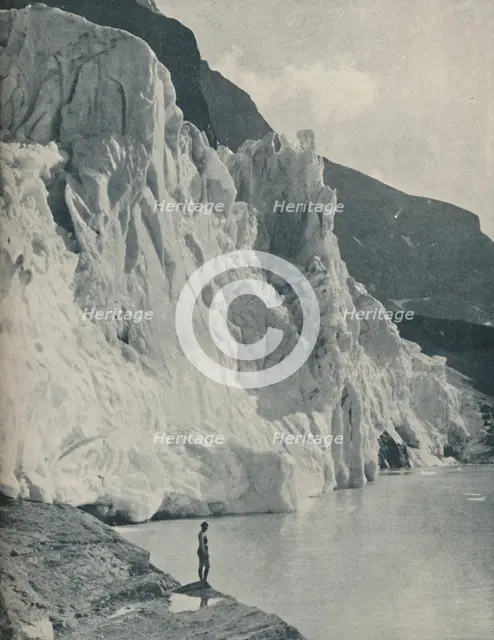 'Tumbling Glacier and Berg Lake on Canada's Loftiest Mountain', c1935. Artist: Mondiale.