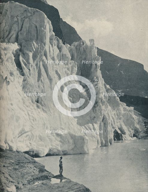 'Tumbling Glacier and Berg Lake on Canada's Loftiest Mountain', c1935. Artist: Mondiale.