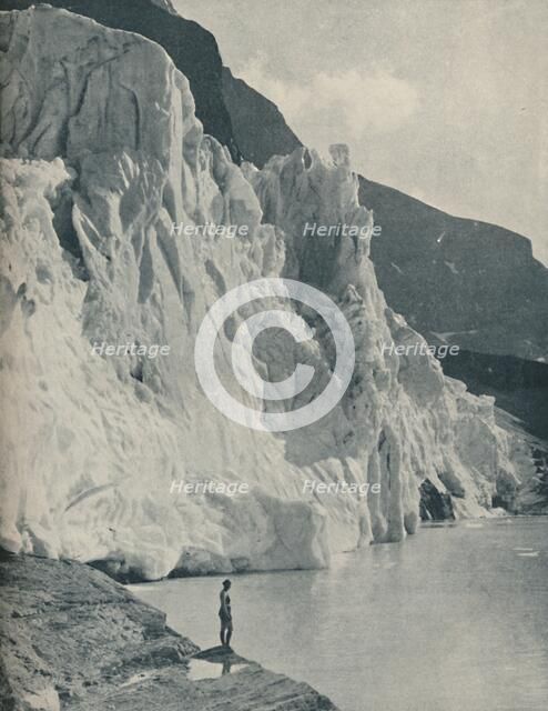 'Tumbling Glacier and Berg Lake on Canada's Loftiest Mountain', c1935. Artist: Mondiale.