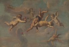 Tumbling Putti with Flowers, c.1650. Creator: Anon