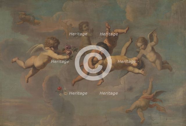 Tumbling Putti with Flowers, c.1650. Creator: Anon.