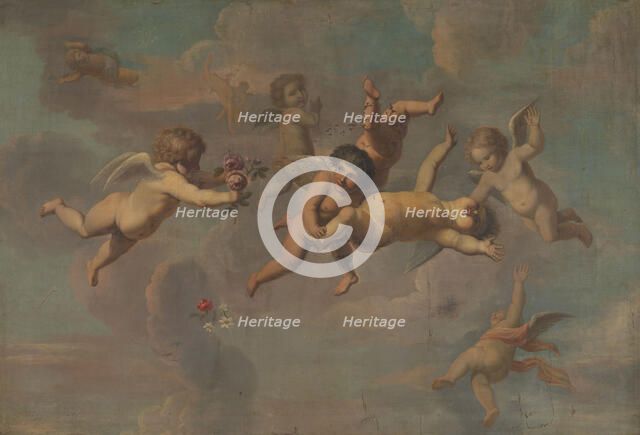 Tumbling Putti with Flowers, c.1650. Creator: Anon.