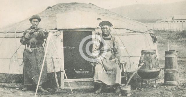Tunguz in front of the yurt, 1904-1917. Creator: Unknown.