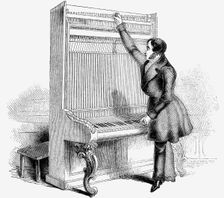 Tuning a Broadwood Cabinet piano, London, 1842