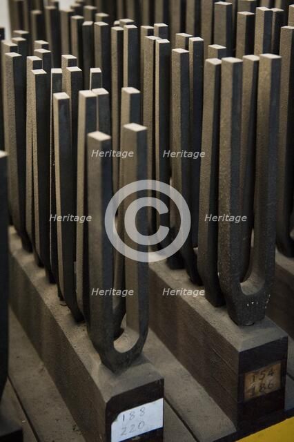 Tuning forks, Whitechapel Bell Foundry, 32-34 Whitechapel Road, Tower Hamlets, London, 2010. Artist: Derek Kendall.