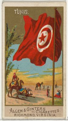 Tunis, from Flags of All Nations, Series 2 (N10) for Allen & Ginter Cigarettes Brands, 1890. Creator: Allen & Ginter