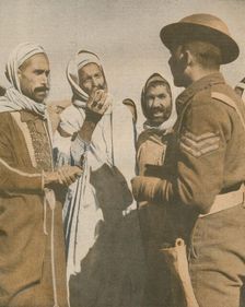 Tunisian Arabs Welcome a British Sergeant at Chaouach 1943