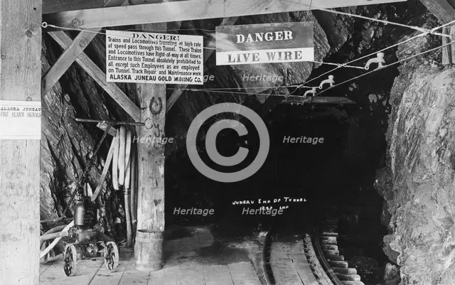 Tunnel at Juneau Mine, between c1900 and c1930. Creator: Unknown.