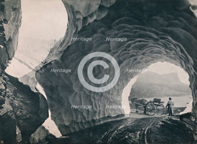 'Tunnel through snow, Hauklid Pass', 1914. Creator: Unknown.