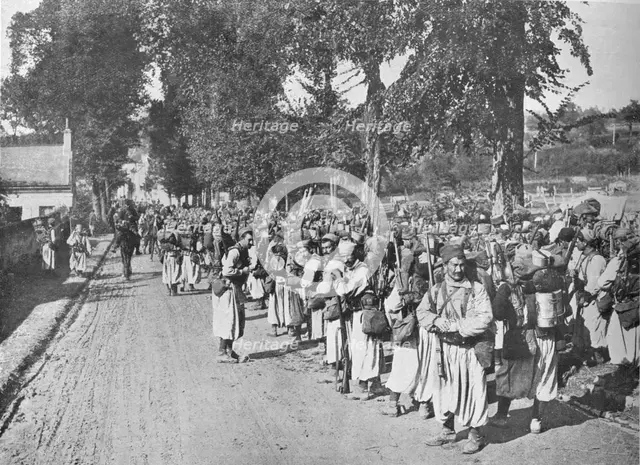 'Turcos waiting for the order to advance', 1914. Artist: Unknown.